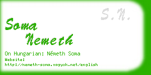 soma nemeth business card