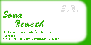 soma nemeth business card